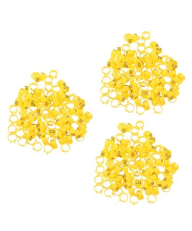 Toddmomy 300 Pcs Pigeon Anklet Chicken Thighs Budgie Foot Ring Opening Pigeon Ring Infant Products Cuff Baby 1.3X1.3CMx3pcs Yellowx3pcs