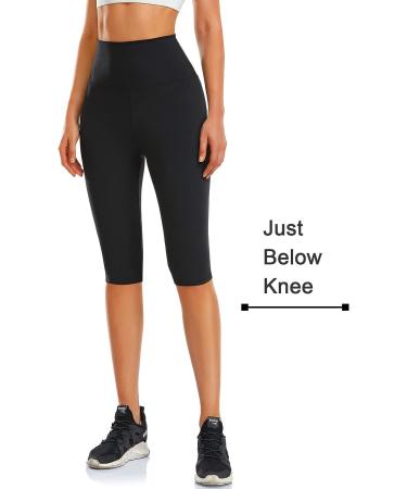 Women's High Waisted Capri Leggings with Pockets - Black, L-XL - Buy Online on GoSupps.com