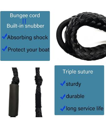 Bungee Dock Lines for Boats - Stretchable Dock Rope with Hook & Foam Float 4-5.5 ft (2 pcs) 2 pack - Buy Online on GoSupps.com