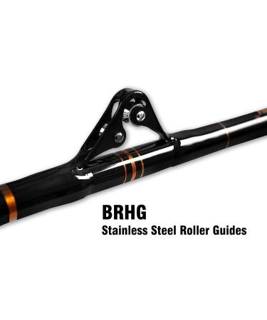 Fiblink 6' Bent Butt Offshore Trolling Fishing Rod - Big Game Roller Pole for Saltwater Conventional Boat Fishing - Buy Online on GoSupps.com