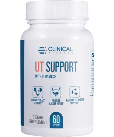 Clinical Effects UT Support - Natural Cleansing Support - 1000mg D Mannose with Cranberry, Dandelion, Hibiscus Extract - Urinary Tract Cleanse and Immune Support - 60 Veggie Capsules - Made in the USA