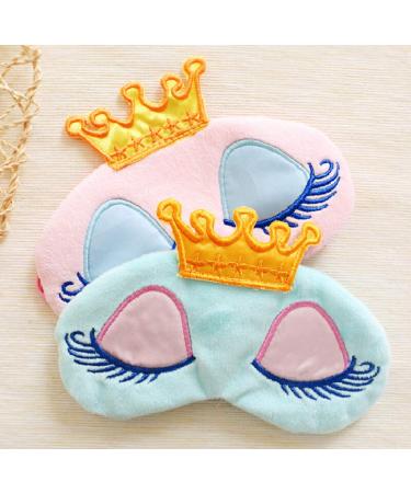 AKOAK Pack of 2 Princess Crown Sleeping Eye Masks for Girls - Pink + Light Blue - Buy Online on GoSupps.com