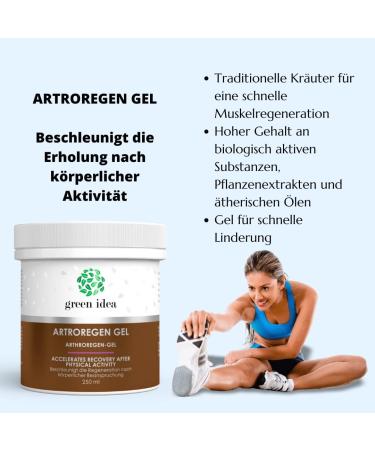 Green Idea Artror Rain Gel | Extra Strong Menthol Gel for Muscle & Joint Pain | Highly Concentrated with Legwell Arnika & Horse Chestnuts | 250 ml Fast Regeneration - Buy Online on GoSupps.com