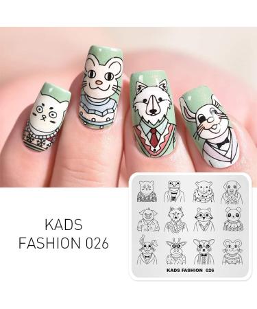 KADS 4pcs Nail Art Stamping Plates - Star & Animal Chinese Style Nature Designs for DIY Nail Art - Buy Online on GoSupps.com