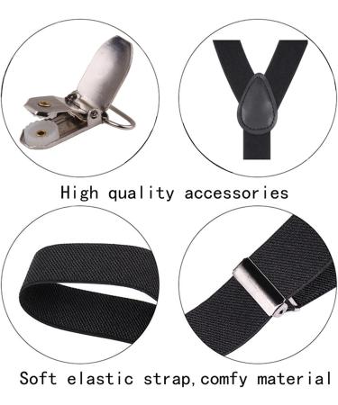 Buy Aonat Heavy Duty Men's Braces Durable Elastic Y-Form Adjustable Extra Strong Clips Fits All Sizes Black 2.5 cm Wide - Buy Online on GoSupps.com