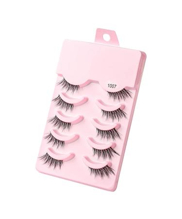 UAMOU Mink Eyelashes Volume False Lashes 3D Mink Natural Long Make Up False Eyelash Faux Cils Cilios Fluffy Fake Eye Lashes Cheerfully (Color : 5 pairs 1007 Size : 50 boxes)