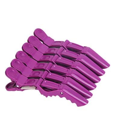 Crocodile Hair Clip Hairdressing Styling Alligator Sectioning Clamp Hairpins 6PCS Purple Clips Barrettes