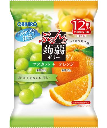 Orihiro Plan du Puru do and konjac Jelly Pouch Muscat + Orange 20gx12 Pieces 6 Bags