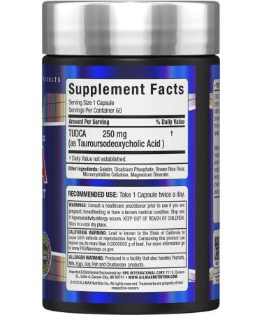 ALLMAX Nutrition TUDCA Liver Protectant - 60 Capsules for Optimal Liver Health - Buy Online on GoSupps.com
