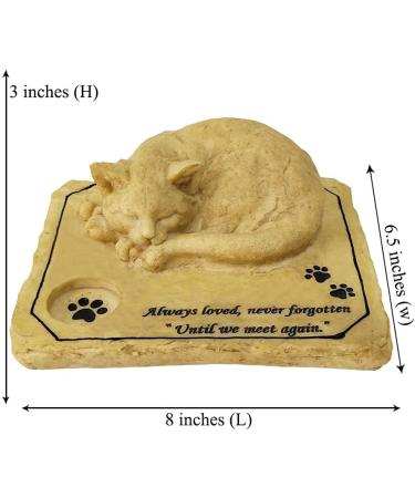 SoMiss Personalized Pet Memorial Stone with Sleeping Kitten | 8x6.5x3 Grave Marker - Buy Online on GoSupps.com