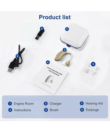 Rechargeable Noise Cancelling Hearing Aid for Seniors - Digital Amplifier for Hearing Loss - Invisible Brown (1pc) - Buy Online on GoSupps.com