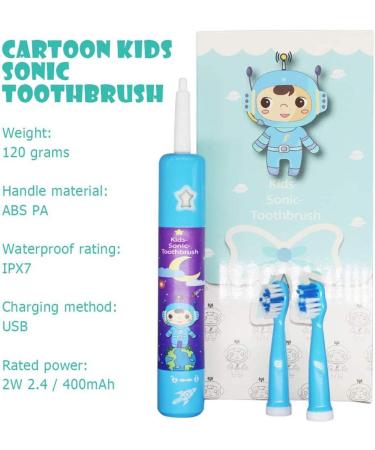 Clenp Children's Cartoon Waterproof Sonic Electric Toothbrush - Rechargeable Music Blue (1 Pack) - Buy Online on GoSupps.com