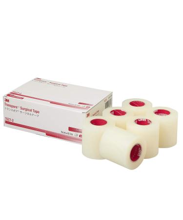 3M Transpore Surgical Tape, 2" x 10 yds, 6 Rolls (Pack of 1)