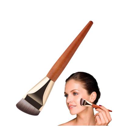 Flat Top Makeup Brush - Ultra Thin Foundation Brush | Wooden Handle Foundation Brush | Face Makeup Tool | Flat Makeup Brush | Professional Contour Brush For Liquid Cream And Powder