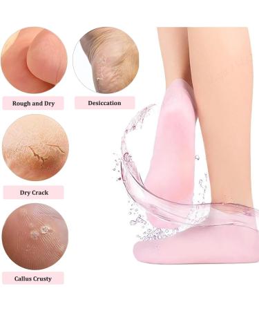 4Pairs Silicone Moisturizing Socks Silicone Pedicure Socks Silicone Socks for Women Women's Spa Pedicure Socks Anti Slip Socks for Repairing Dry Feet Cracked Heels and Softening Rough Skin - Buy Online on GoSupps.com