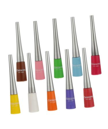 Healeved 10pcs Colored Liquid Eyeliner Waterproof Eyeliner Colorful Liquid Eyeliner Makeup Supplies Plastic