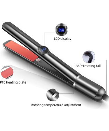 Professional LCD Hair Straightener & Curling Iron - 2 in 1 Tourmaline Ceramic Flat Iron for Fast Styling (Black) - International Shipping Available - Buy Online on GoSupps.com