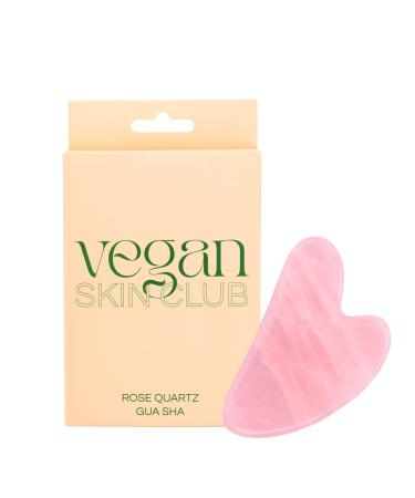 Vegan Skin Club Rose Quartz Gua Sha Stone | Natural Skincare Massage Tool for Women | Wellness Face Sculptor & Massager with Anti-Aging Effects