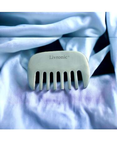 Livronic Bronze Kansa Gua SHA Massage Tool - Travel Size for Muscle Pain Relief & Myofascial Release | 2-in-1 Kansa Kamm & Tendons Massage - Buy Online on GoSupps.com
