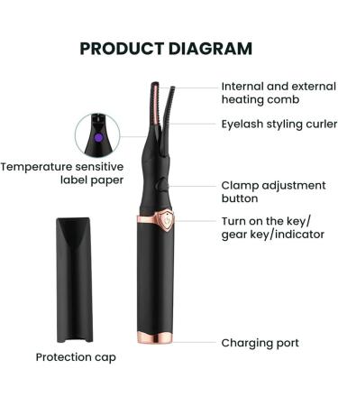 MonyPlay ABS Heated Eyelash Curlers USB Rechargeable Long Lasting for Women Girls White White 1.8x2.2x14cm - Buy Online on GoSupps.com