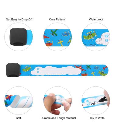Vicloon Emergency Bracelet for Children - 12 PCS Waterproof ID Bracelet Set with Marker Pen | Reusable Name Bracelets for Boys Girls & Toddlers - Buy Online on GoSupps.com