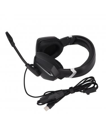 RGB Dual Streamer Gaming Headset 3.5mm USB Headmounted Stereo Over Ear Headphones with Volume Control for PC and Game Consoles