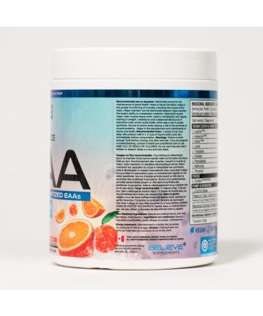 Believe Supplements Performance EAA - Essential Amino Acids Formula | Boost Muscle Recovery Performance & Hydration | Sugar-Free & Delicious Flavors Available! (30 servings Tropical Orange) Tropical Orange 30 servings - Buy Online on GoSupps.com