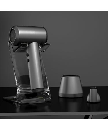 Cordless Hair Dryer Travel Hair Dryers with Charging Base and Nozzle 5000mAh Free Standing Hot/Cold Air Hairdryer 6 Levels Wind Speed Adjustment for School/Outdoor Gray Grey
