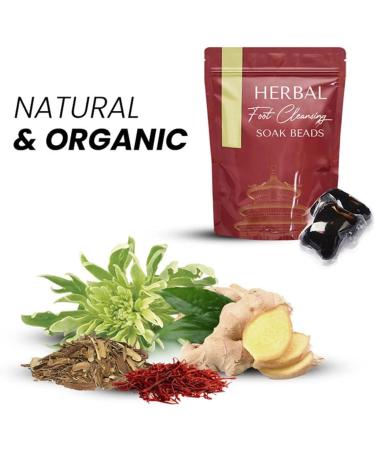 Herbal Foot Cleansing Soak Beads - Botanical Lymphatic Drainage Ginger Foot Bath - Relaxation Massage for Men and Women (30PCS) - Buy Online on GoSupps.com