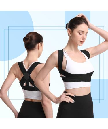 Focuswell Posture Corrector | Adjustable Back Brace for Women | Black S-M Size | Shoulder Neck Back Pain Relief Support - Buy Online on GoSupps.com