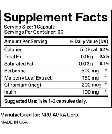 VXICDE Berberine HCl 500mg Wirh Mulberry Leaf Extract 150mg 60 Vegetarian Capsules - Gluten Free & Non-GMO - Buy Online on GoSupps.com