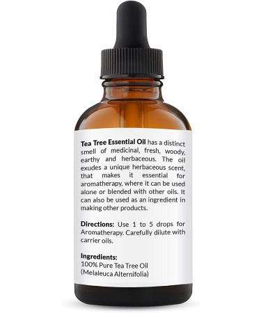 NaturoBliss 100% Pure Tea Tree Essential Oil - 4 fl oz (120 ml) - Therapeutic Grade, Undiluted for Aromatherapy and Relaxation - Buy Online on GoSupps.com