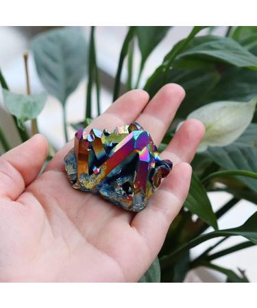 30-50g Natural Crystal Cluster Raw Quartz Electroplating Rainbow Reiki Stones Crystal Point Specimen Home Decoration Home Collections 30-50g As Picture - Buy Online on GoSupps.com