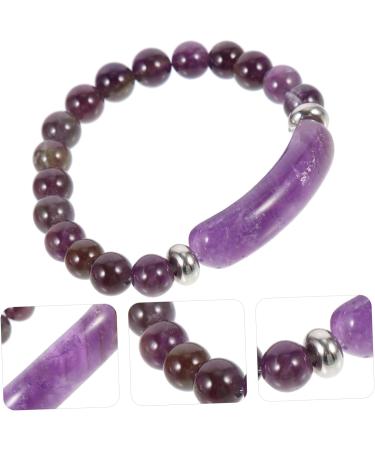 SOIMISS Bracelet Beaded Trim Girls Bracelet Trendy Bracelets Bead Braclet Natural Crystal Colored Beaded Bracelet Girl Wrist Decor Decorative Chakra Bracelet European and American Decorate 6X0.8XM Purple - Buy Online on GoSupps.com