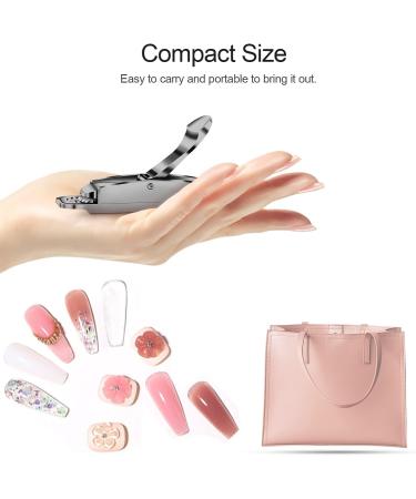 Portable Stainless Steel Acrylic Nail Clipper for False Nail Art - Black - Buy Online on GoSupps.com