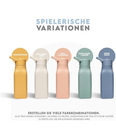 Neon Kactus Children's Silicone Water Bottle Leak-Proof Dishwasher-Safe BPA-Free & Plastic-Free Perfect for School Travel & Sports Rosa Flamingo - Buy Online on GoSupps.com