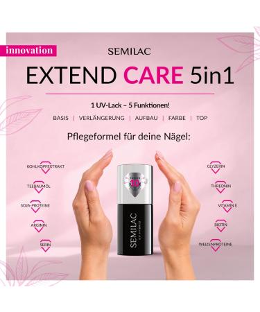 Buy Semilac Extend Care 5in1 820 Light Gray 7ml - Premium Nail Gel for Long-Lasting Manicure | International Shipping Available - Buy Online on GoSupps.com