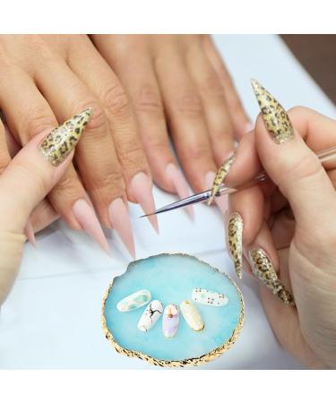  Uposao Nail Art Palettes Resin Mixing Palette Color Mixing Tray Gold Stand for Makeup Beauty Nail Art - Buy Online on GoSupps.com
