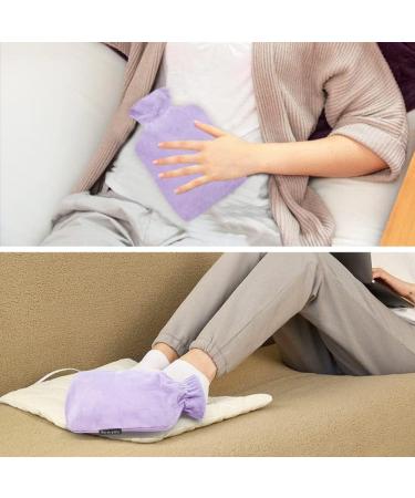 1L Hot Water Bottle with Soft Cover - 1000ml Hot Water Bag for Pain Relief - Purple - Buy Online on GoSupps.com