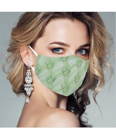 YBSHIN Wedding Lace Mask | Floral Mouth Shield for Women & Girls | Masquerade B-Green Shop Internationally - Buy Online on GoSupps.com