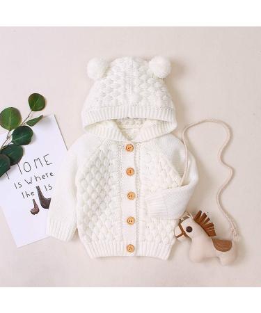 Puseky Baby Knit Hooded Sweater Coat for 0-6 Months - Beige - Buy Online on GoSupps.com