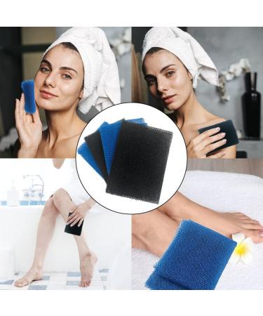 DanziX Exfoliating Net Sponge Set for Daily Back Body Scrub - 4 Pcs Shower Scrubber in Black Blue - Buy Online on GoSupps.com