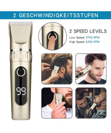 Professional Cordless Hair Clippers for Men - Electric Hair Clippers (Gray) - Fast International Shipping - Buy Online on GoSupps.com