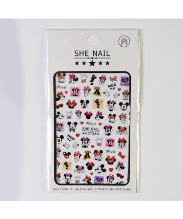 2 Packs Cute Kawaii Cartoon Mouse Nail Stickers - Self-Adhesive Decals for Women, Girls & Kids (75+ Decals) | Nail Art Stickers - Buy Online on GoSupps.com