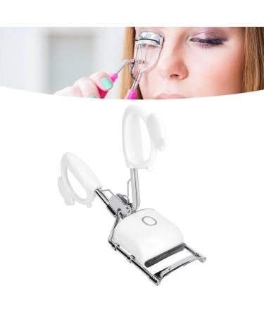 Heated Eyelash Curler Heated Lash Curler 2 Heating Modes Lash Curling Electric for Makeup Tools USB Rechargeable Lasting Eye Lash Curler for Women Gifts (White)
