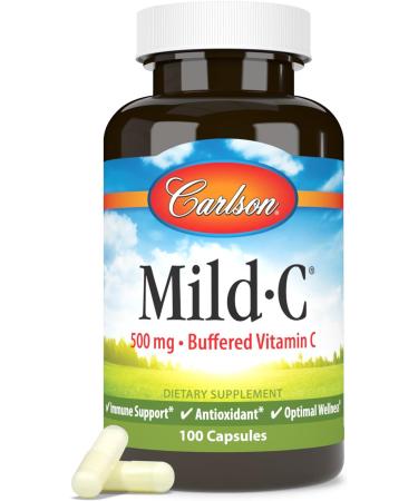 Carlson - Mild-C 500 mg Buffered Vitamin C Immune Support & Optimal Wellness Antioxidant 100 Capsules - Buy Online on GoSupps.com