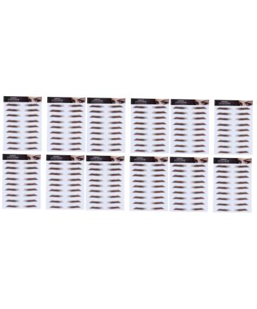 Beavorty 12 Pcs Eyebrow Stickers Waterproof Makeup Hair-like Eyebrows Eyebrow Transfer Stickers Earth Tones