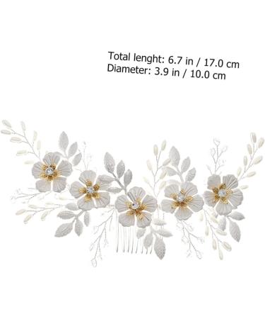 FRCOLOR 1Pc white leaf comb pearl headpiece Teen Girl Prom Headwear Bridal Shower Headpiece Rhinestone Hair Barrette wedding pearl comb clip white decor Accessories Pretty bridesmaid alloy - Buy Online on GoSupps.com