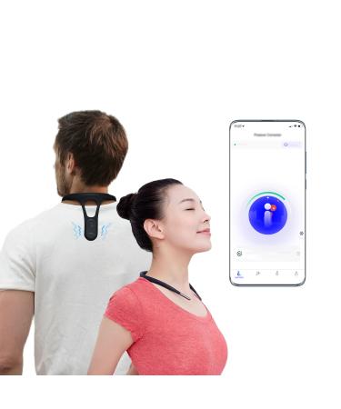P1 Smart Posture Trainer & Corrector Control with App Check Posture in Real Time Strapless Boost Health & Temperament (Black)
