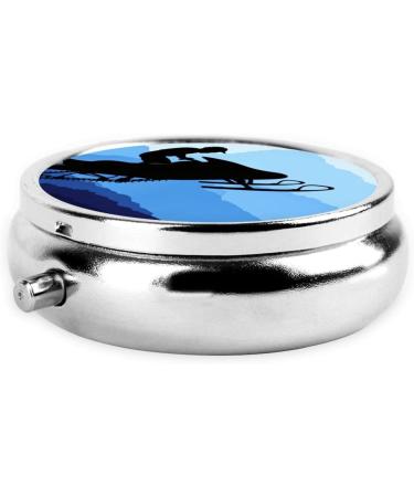 Snowmobile Portable Metal Pill Box - Round Mini 3-Compartment Design for Travel - Must-Have Small Pill Organizer in Black - Buy Online on GoSupps.com
